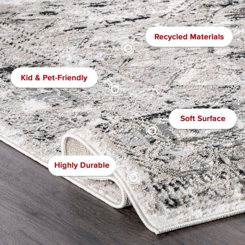 Nuloom Madisson Medallion 2x8 Runner Indoor Area Rug for Living Room Bedroom Dining Room Entryway Hallway Kitchen, Grey/Ivory