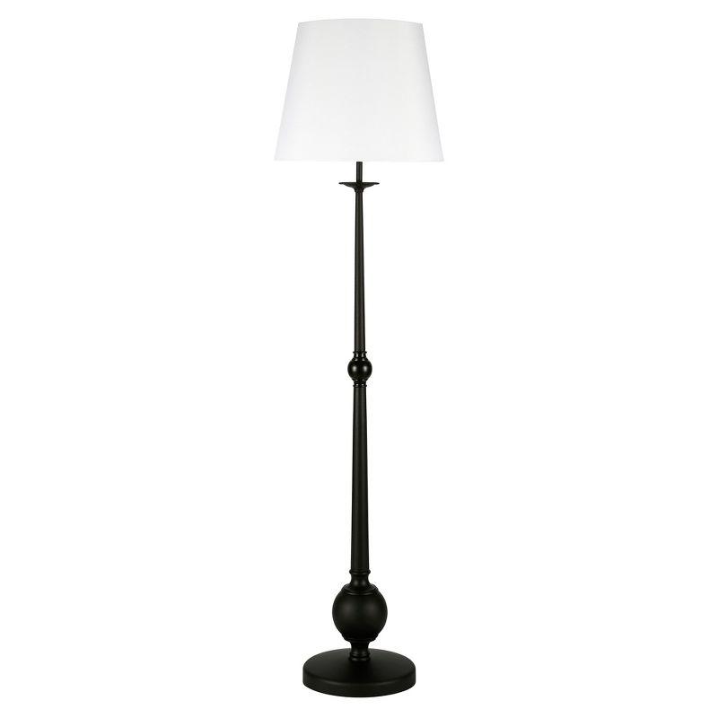 Wilmer Blackened Bronze 68" Floor Lamp with Linen Shade