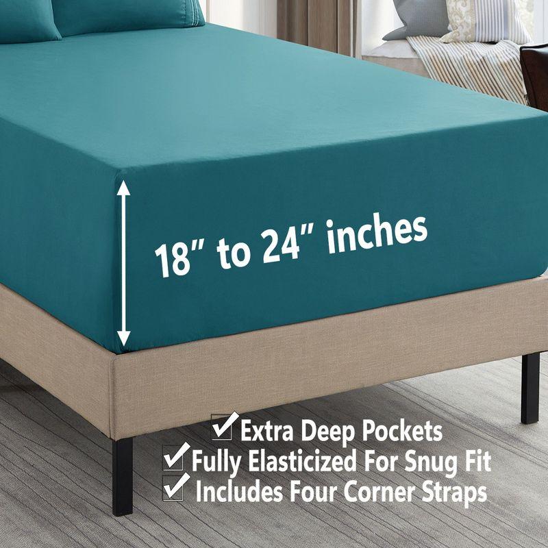 Sweet Home Collection 18-24" Extra Deep Pocket Ultra Soft Microfiber Solid Sheet Set