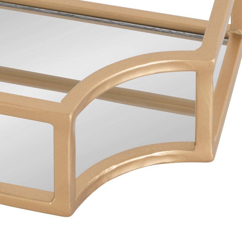 Kate & Laurel All Things Decor 2pc Ciel Metal Wall Shelf Set Gold: MDF Floating Shelves, No Assembly Required