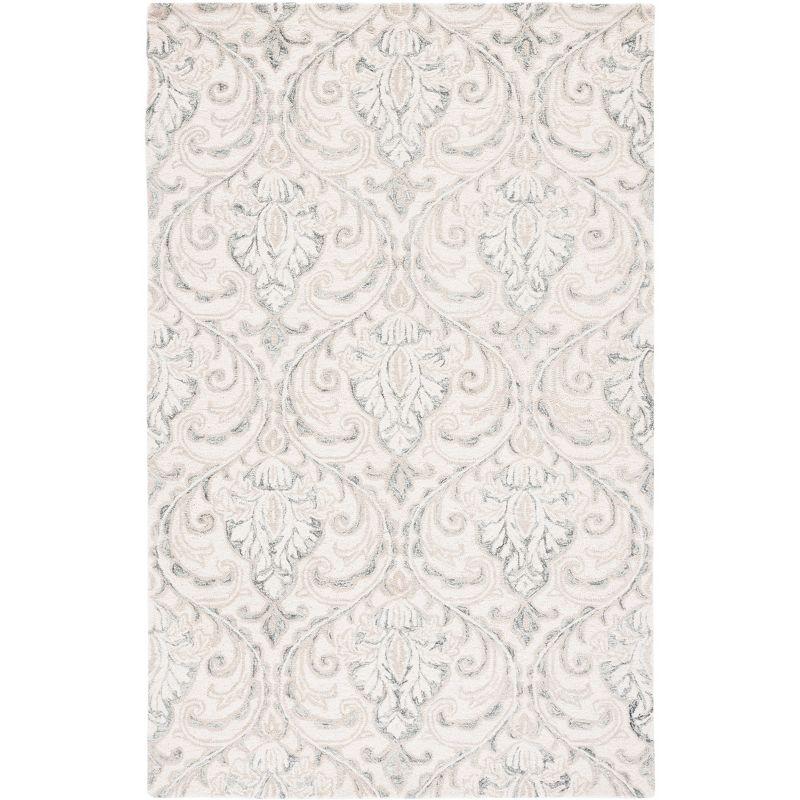 Micro-Loop MLP532 Hand Tufted Indoor Area Rug - Ivory/Grey - 5'x8' - Safavieh