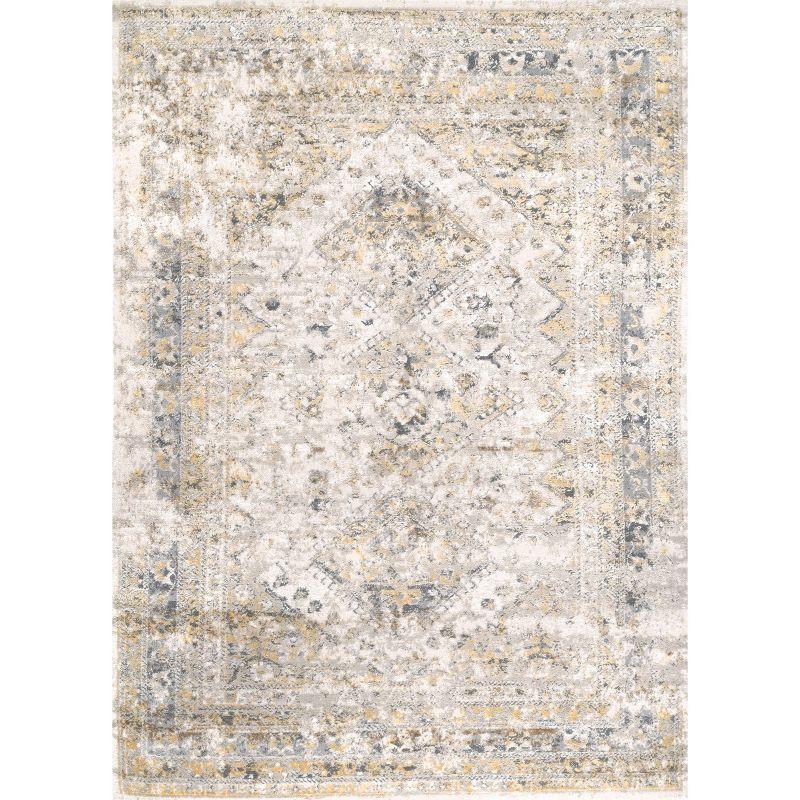 Nuloom Madisson Medallion 5x8 Indoor Area Rug for Living Room Bedroom Dining Room Kitchen, Gold/Ivory