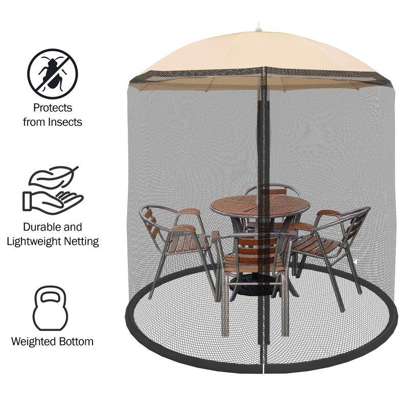 Nature Spring Patio Umbrella Mosquito Netting – Black