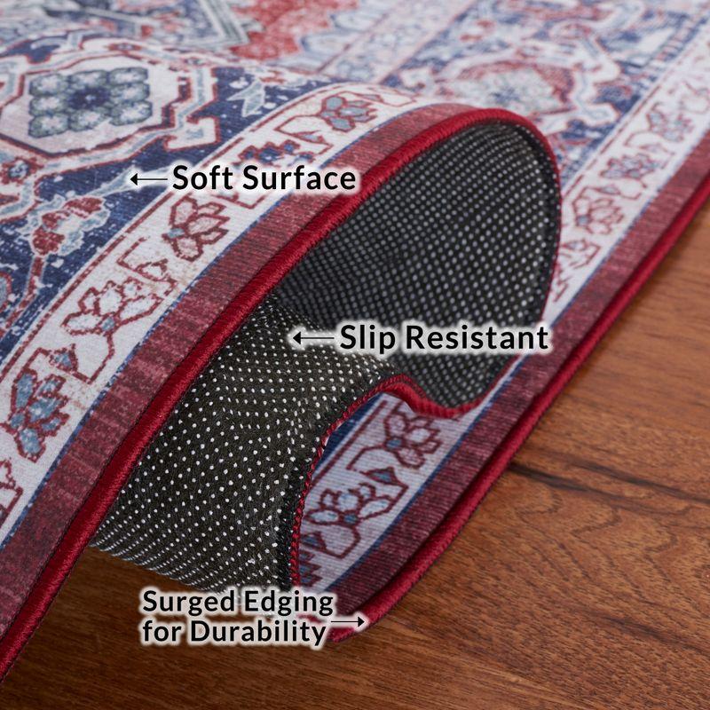 Tucson TSN101 Power Loomed Machine Washable Area Rug - Red/Navy - 8'x10' - Safavieh.