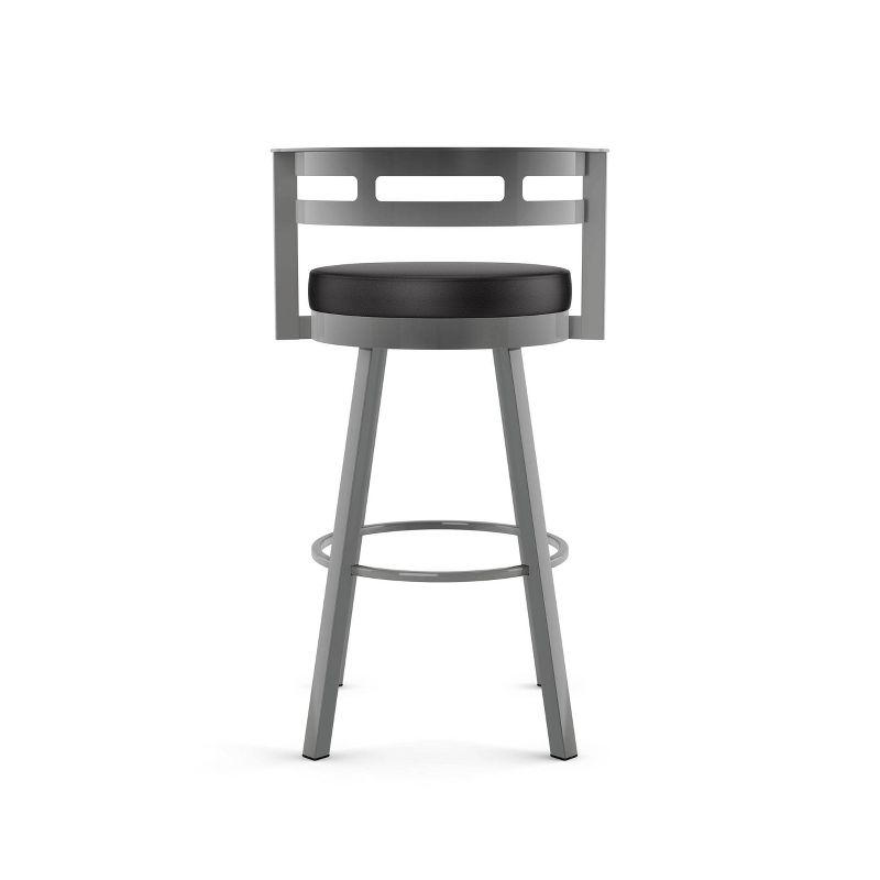 Black Faux Leather Swivel Counter Stool with Metal Frame