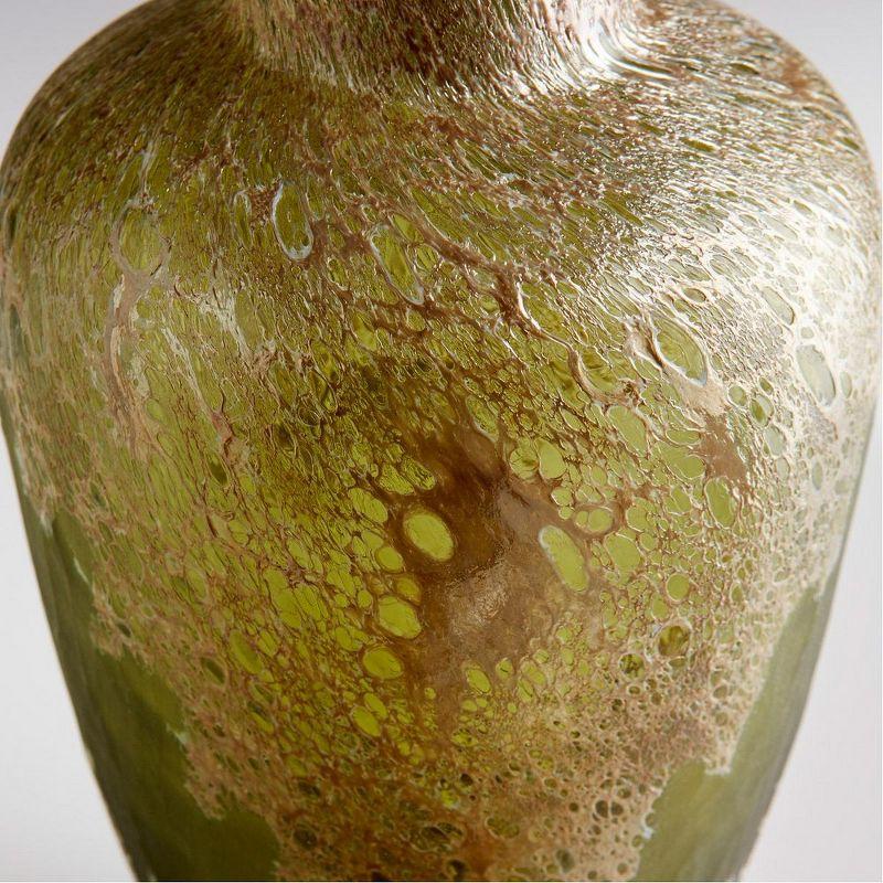 Green Handblown Glass Decorative Table Vase