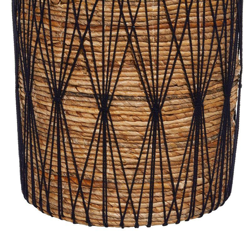 Banana Leaf Handmade String Detail Decorative and Functional Storage Basket with Handles