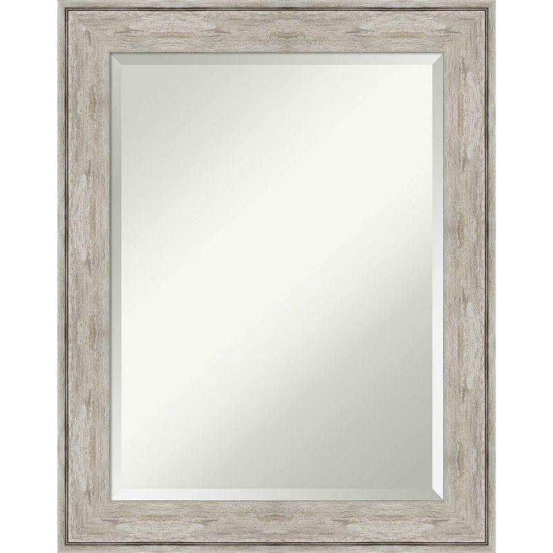 23" x 29" Crackled Framed Bathroom Vanity Wall Mirror Metallic - Amanti Art: Modern Rectangle, Beveled Glass, Wall Mount