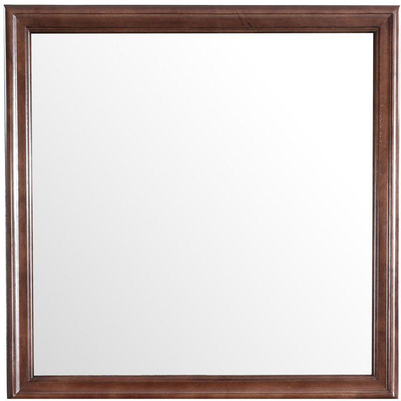 Passion Furniture 38 in. x 38 in. Classic Square Wood Framed Dresser Mirror