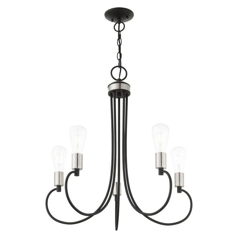 Livex Lighting Bari 5 - Light Chandelier in  Black
