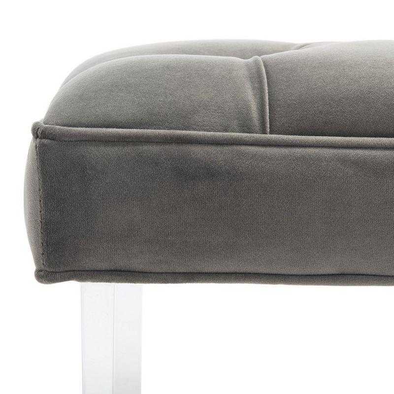 Tourmaline Tufted Acrylic Bench - Dark Grey - Safavieh