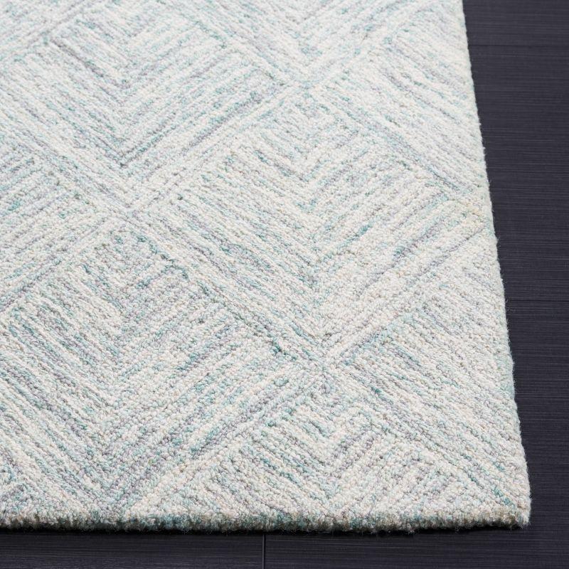 Abstract ABT428 Handmade Indoor Accent Rug - Grey/Turquoise - 3'x5' - Safavieh