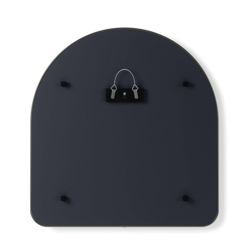 34" x 36" Hubba Arched Mirror Metallic Titanium - Umbra: Modern Oval Wall Mount, No Assembly, Steel Frame