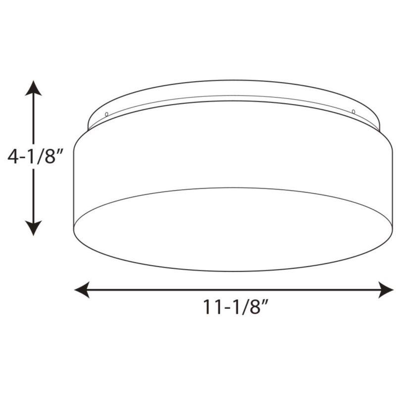 Progress Lighting, Drums and Clouds, 1-Light LED Flush Mount, Black Finish, Acrylic Shade