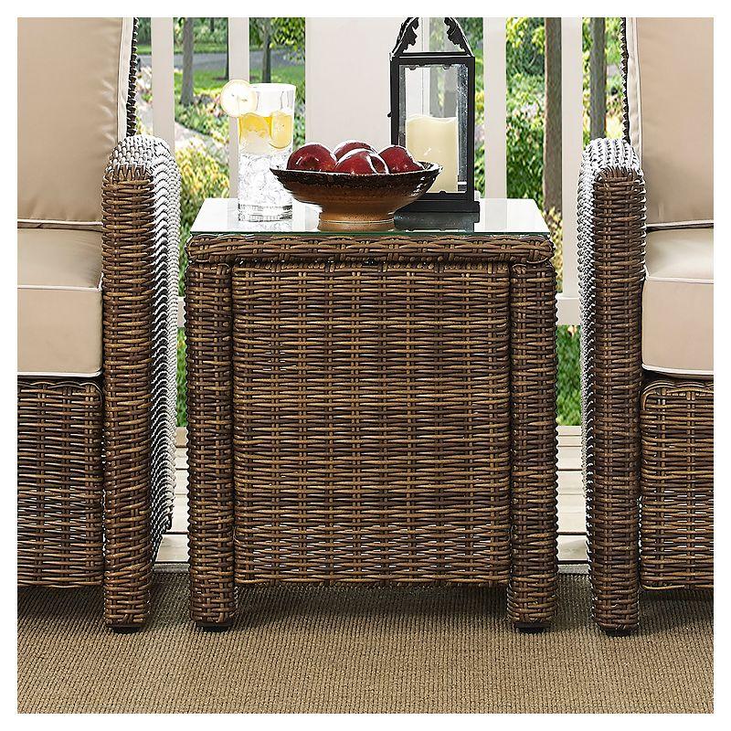 Bradenton Outdoor Wicker Glass Top Side Table - Crosley