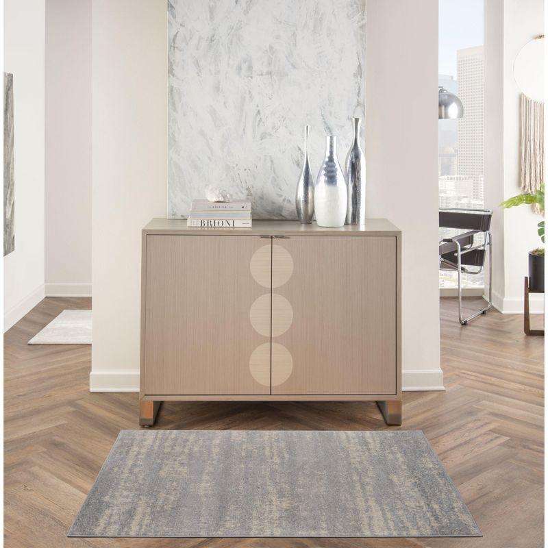 Nourison Essentials 3' x 5' Grey/Beige Modern Indoor/Outdoor Rug