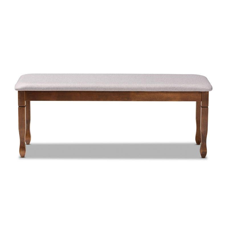 Corey 48'' Gray Fabric and Walnut Wood Classic Dining Bench