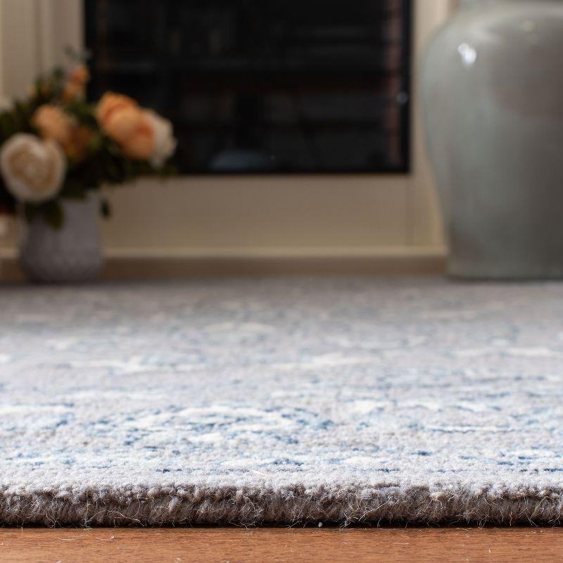 Ivory and Light Grey Wool Tufted Runner Rug