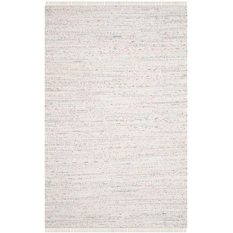 Rag Rug RAR121 Hand Woven Indoor Area Rug - 6'x9' - Ivory/Multi - Safavieh