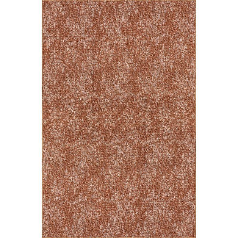 Elspeth Orange Synthetic Washable Non-slip Area Rug