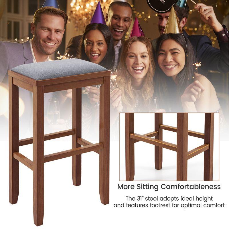 Winston Porter Upholstered Counter Stool with Solid Wood Frame (Set of 2)