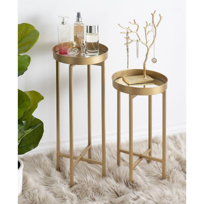 Kate and Laurel Celia Round Metal Nesting Table, 2 Piece, Gold