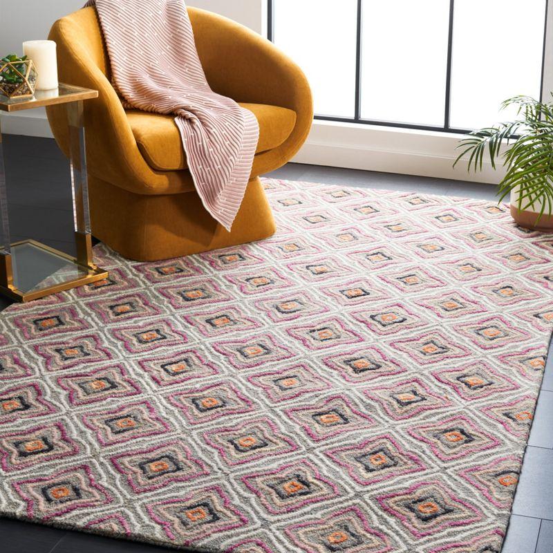 Trace TRC512 Hand Tufted Area Rug - Plum/Grey - 4'x6' - Safavieh.