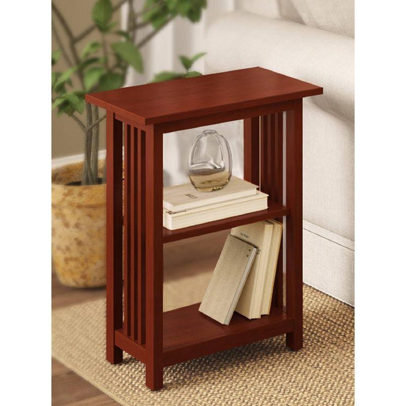 Modern 2 Shelf End Table Cherry - Alaterre Furniture: Hardwoods, Stainless Steel Hardware, Fixed Shelf