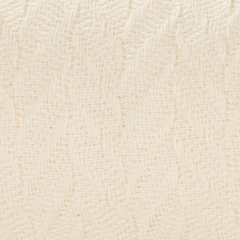 Bed Blanket | Soft 100% Cotton | Herringbone Design | All-Season Thermal Layering by California Design Den - Ivory, King (106" x 94")