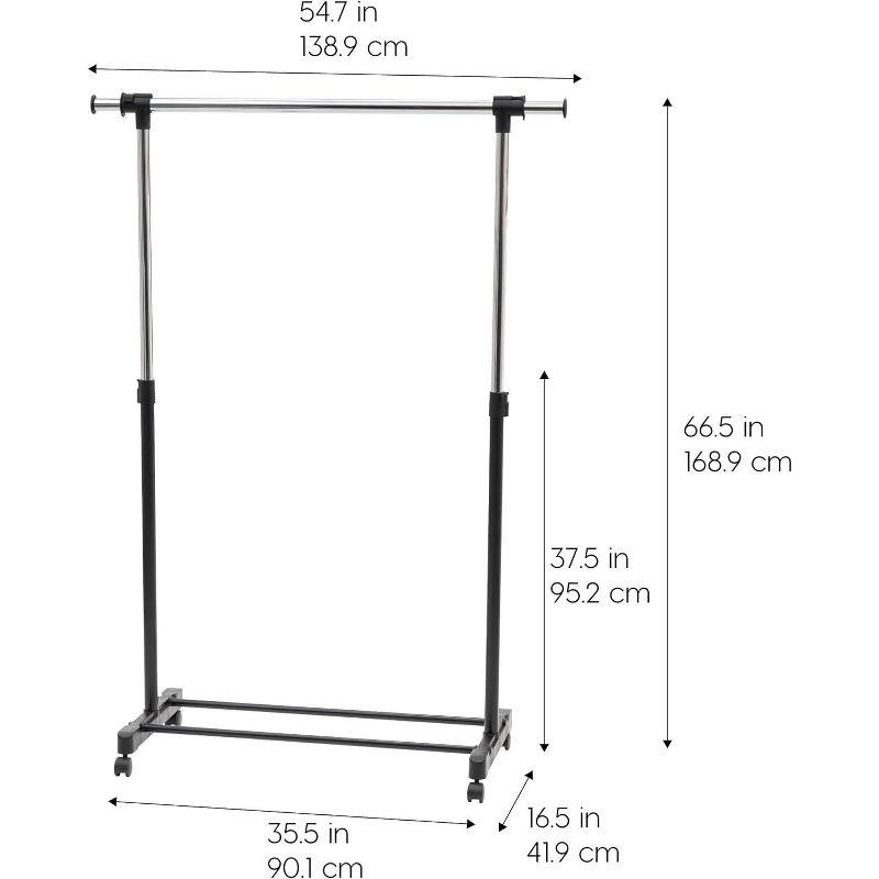 IRIS USA Adjustable Metal Clothes Rack, Garment Rack with wheel