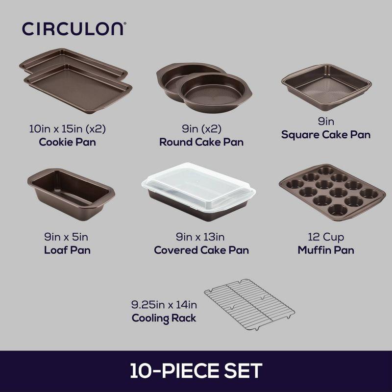 Circulon Circulon Bakeware Nonstick Bakeware Set / Baking Pans, 10 Piece