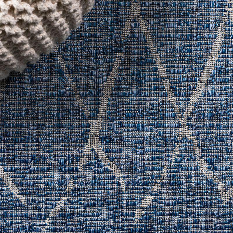 2'x8' Madaba Moroccan Trellis Indoor/Outdoor Runner Rug, Navy/Light Gray - JONATHAN Y