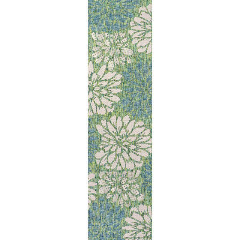 Zinnia Modern Floral Textured Weave Indoor/Outdoor Area Rug - JONATHAN Y