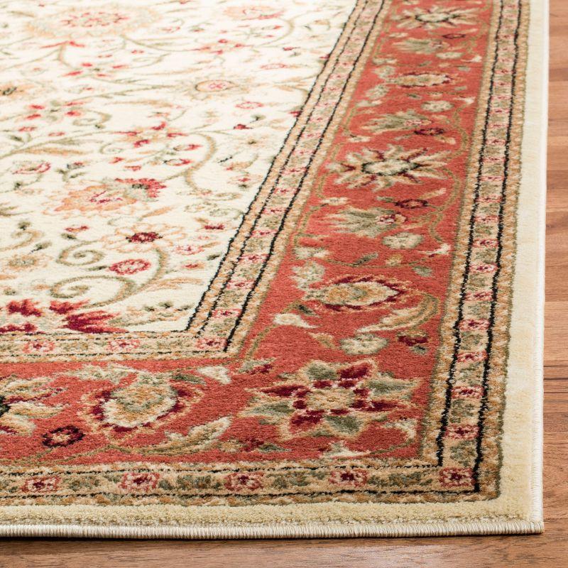 Ivory and Rust Hand-knotted Synthetic 6' x 9' Area Rug