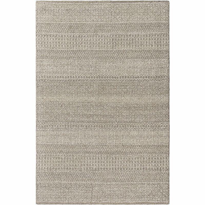 Gray Tufted Handmade Wool Rectangular Rug 5' x 7'