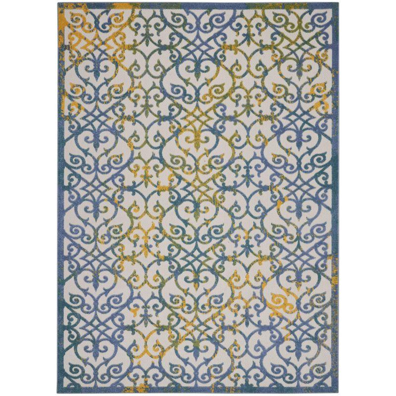 Nourison Aloha Contemporary Scroll Outdoor Rug