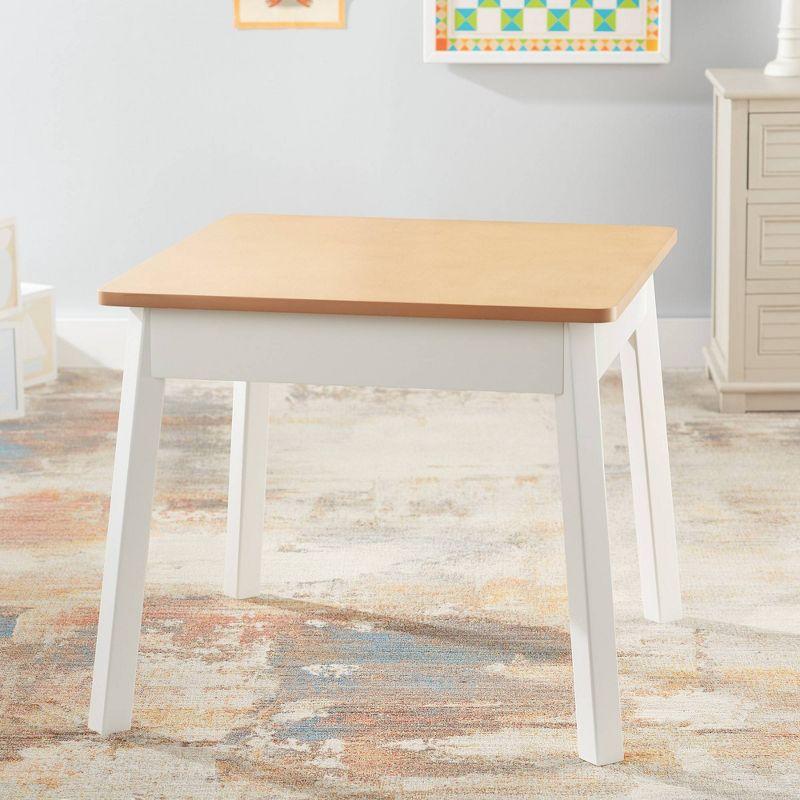 Charming Dual-Tone Kids Wooden Play Table - Natural/White