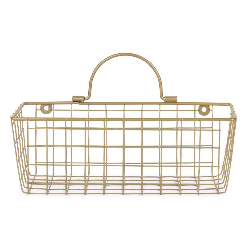 Small Gold Wire Wall Basket Set/2