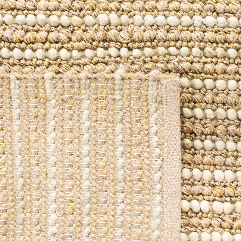 Hand-Knotted Beige/Multi Wool Cotton Square Rug, 2' x 3'