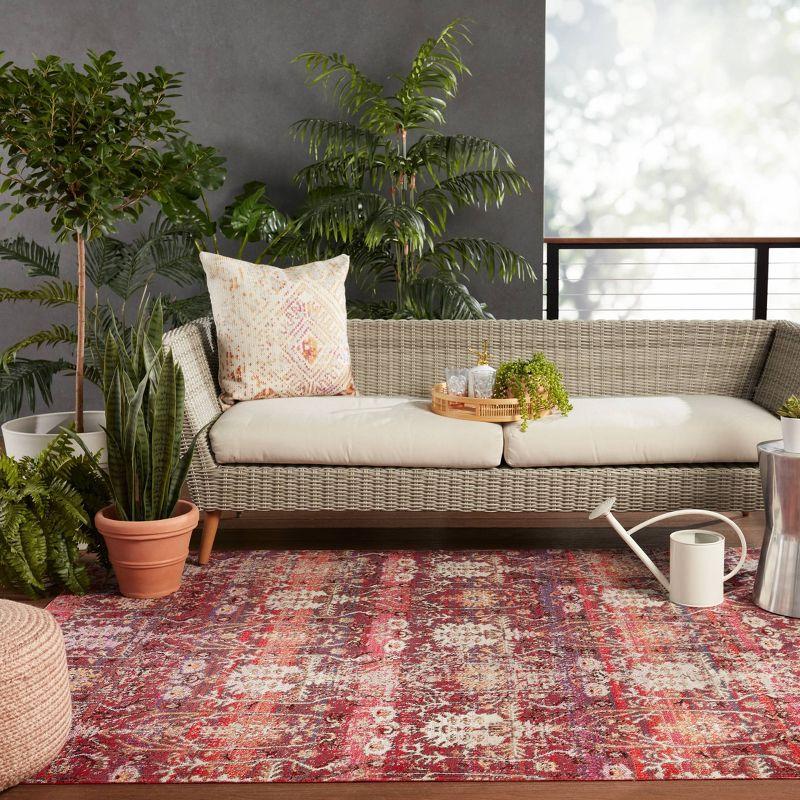 9'10"x14' Genesee Indoor/Outdoor Trellis Area Rug Red/Beige - Jaipur Living