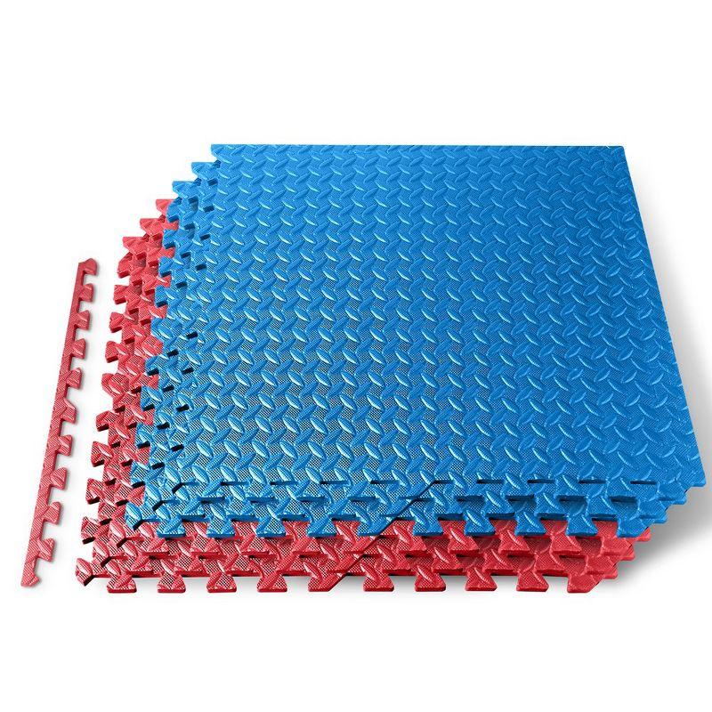 SereneLife Thick Puzzle Exercise Mat, EVA Foam Interlocking Tiles Protective Flooring for Gym Equipment and Cushion (Set of 6)