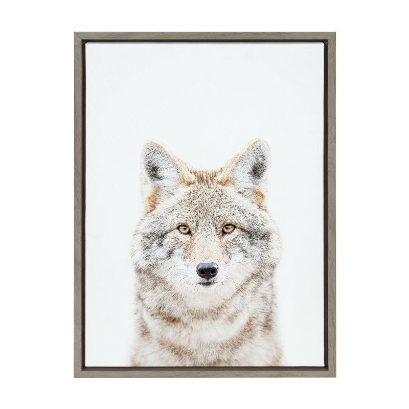 18" x 24" Sylvie Wolf Portrait Framed Canvas by Amy Peterson Art Studio - Kate & Laurel All Things Decor