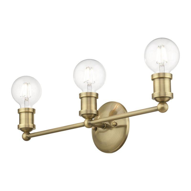 Livex Lighting Lansdale 3 - Light Vanity in  Antique Brass