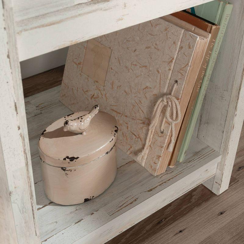 River Ranch Nightstand with Drawer White Plank - Sauder: Farmhouse Style Bedside Table with Open Shelf