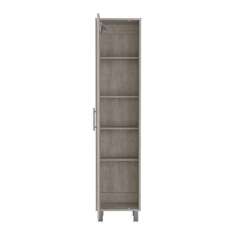 Depot E-Shop 70.8H" Tall Narrow Storage Cabinet with 5-Tier Shelf, 3 Broom Hangers and Metal hardware