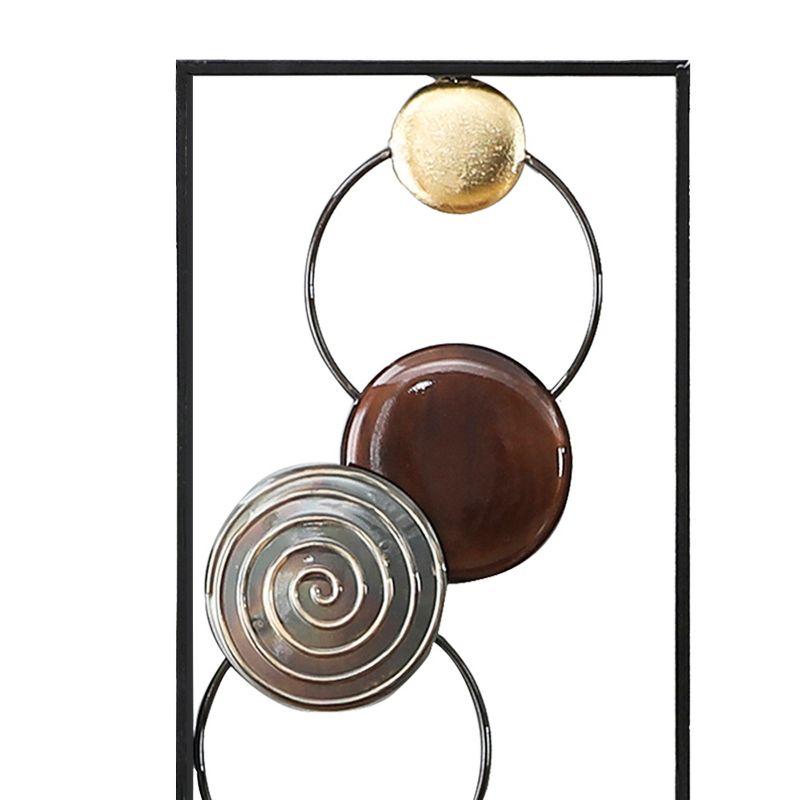 LuxenHome 2-Piece Metal Abstract Art Rectangular Wall Decor Set Brown