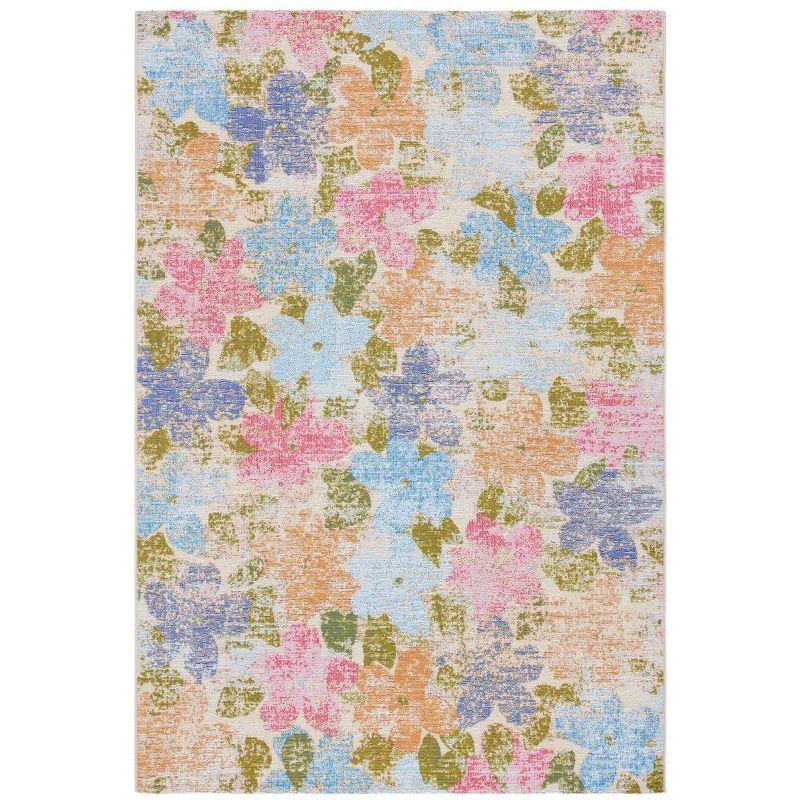 Summer SMR410 Power Loomed Indoor and Outdoor Area Rug - Blue/Pink - 5'3"x7'6" - Safavieh.