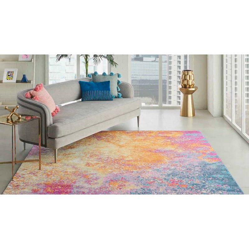 Handmade Floral Denim Rectangular Synthetic 4' x 6' Rug