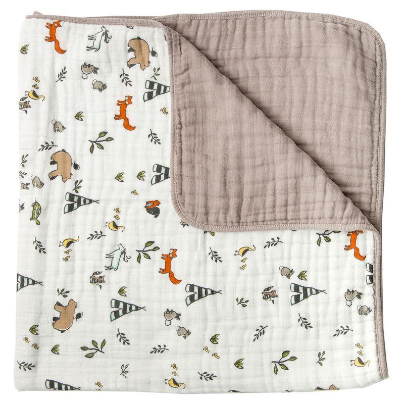 Forest Friends Black Cotton Muslin Quilt for Babies & Toddlers