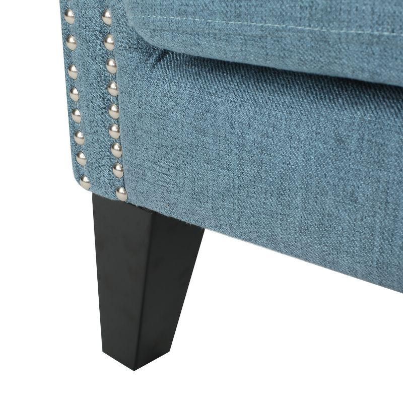 Christopher Knight Home Laird Traditional Winged Accent Chair Blue: Studded, Tufted for Living Room